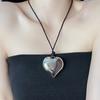 Korean Style Rope Neck Chain Necklace For Women Charm Metal Heart Pendant Collar Chain Choker Fashion Party Jewelry