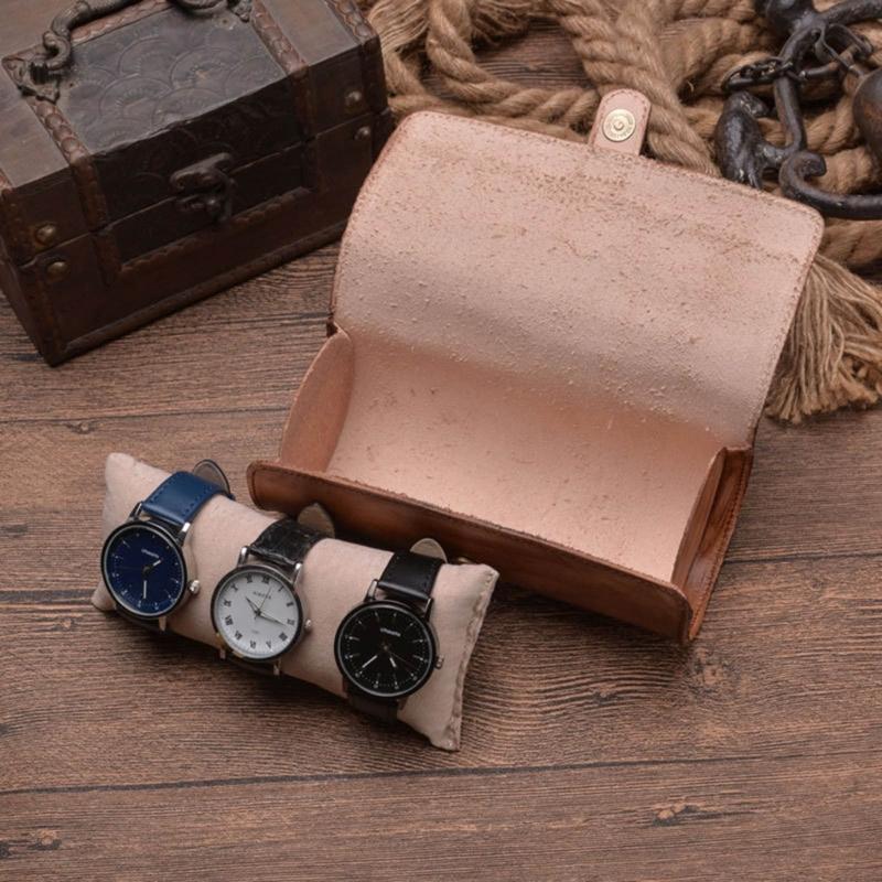 Men Watch Box Organizer Watch Pouch Bag Organizer Box Easy Carry to Travel Watch Storage Pouch Jewelry Box Cowhides