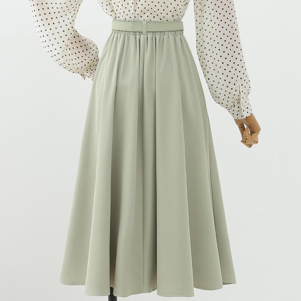 KANO SEIKA Saia Plissada Evase Abaixo do Terno Plus Alta Adequada para o Dia a Dia Cor Sólida Saia Feminina, Saia, Joelho, Linha A, Saia, Roupa de Baixo para Meninas,