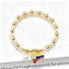 High-Quality Pearl Chain Hot Air Balloon Violin Round Heart-Shaped Venezuela Flag Bracelet for Women Patriotic Souvenir Jewelry