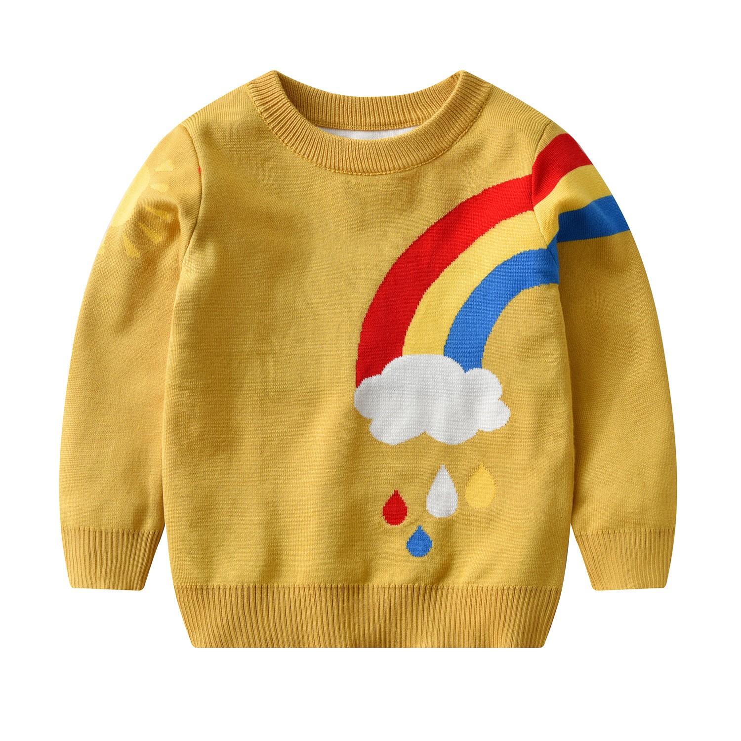 

Длинный свитер с рождественским принтом для мальчиков и девочек 140 жёлтый