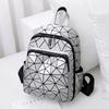 Modern Unisex Diamond Pattern Pvc Casual Travel Backpack With Large Capacity For Leisure Trips