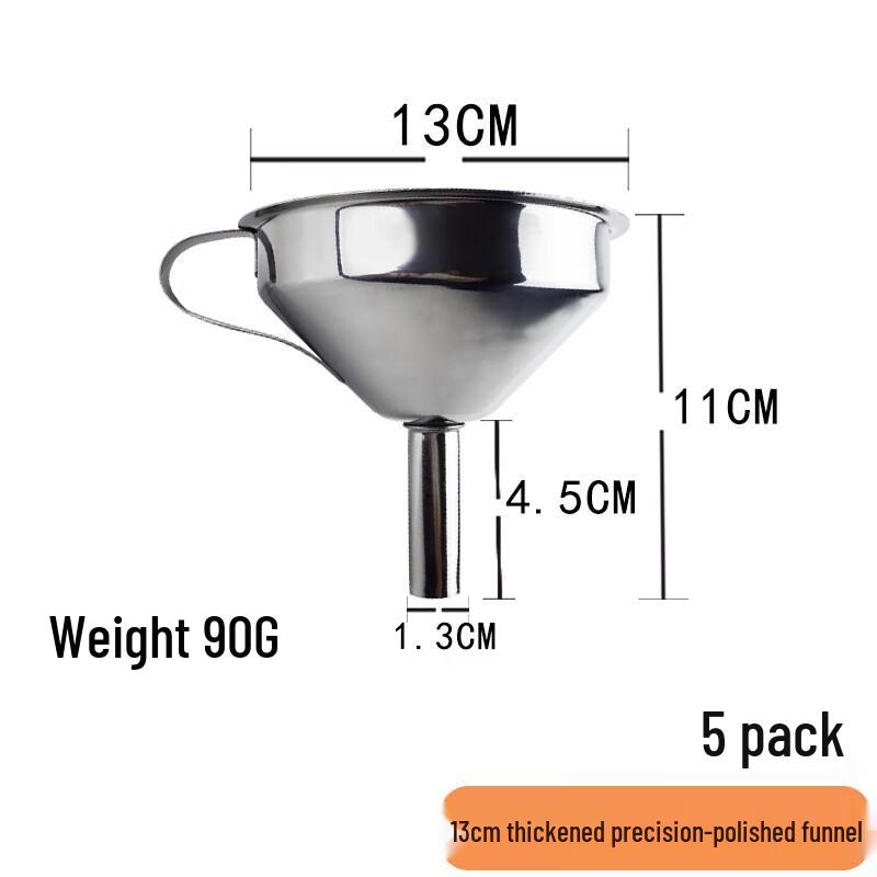 

13cm Stainless Steel Funnel Strainer (5-Pack)