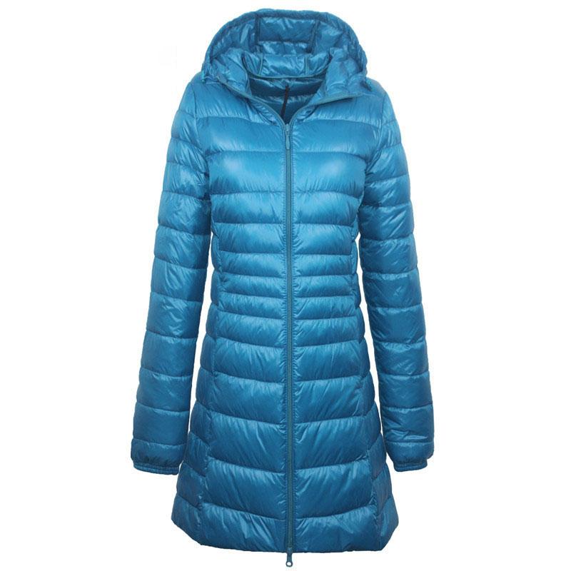 Plus Long Down Jacket Women Winter Ultra Light Down Jacket Women with Hooded Down Coat Female Big Size Coats