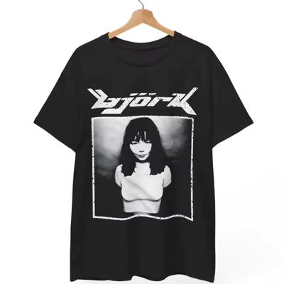 Björk Vintage T Shirt | Retro 90s Y2K Singer Merch | Black & White Photo Tee | Icelandic Musician Gift Electronic Music Shirt