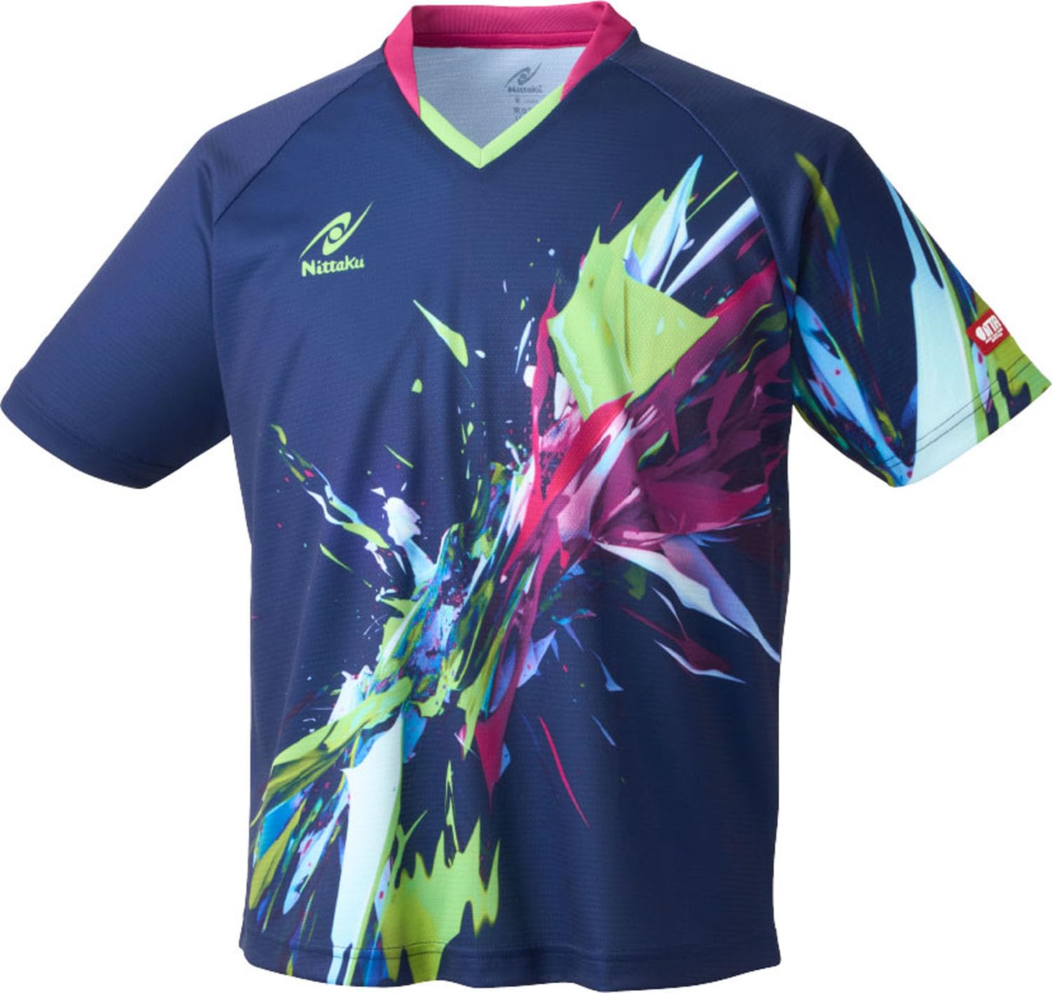 

Nittaku Игра в настольный теннис Официально одобрено Японской ассоциацией настольного тенниса Эластичная Яркий Взрыв Размер 2XO Футболка, (JTTA), Унисекс,