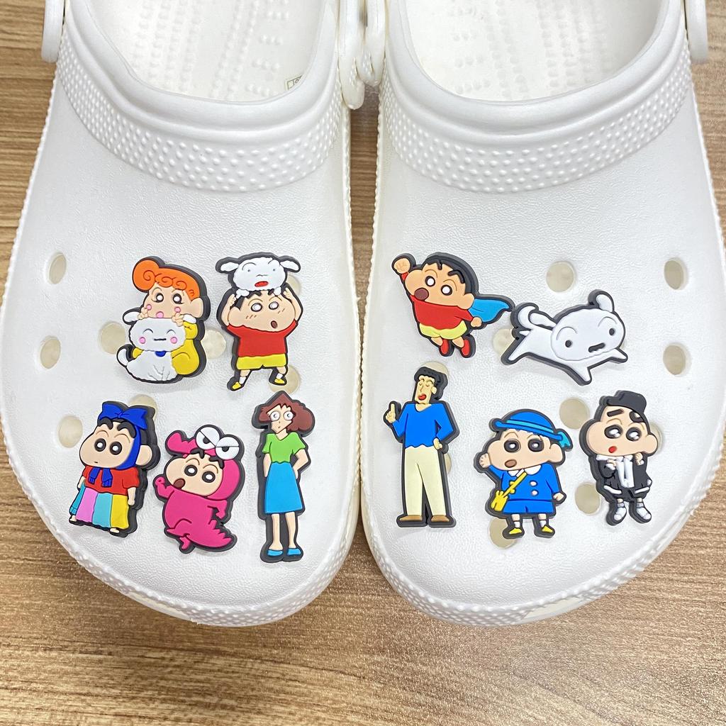 Crayon Shin-chan Crocs Charms Set: 20 Stylish Shoe Accessories, DIY Soft Rubber PVC Buckles
