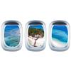 3Pcs/Set Airplane Window Decal Three-dimensional Self Adhesive Window View Landscape Wall Decor Airplane Wall Stickers for Home