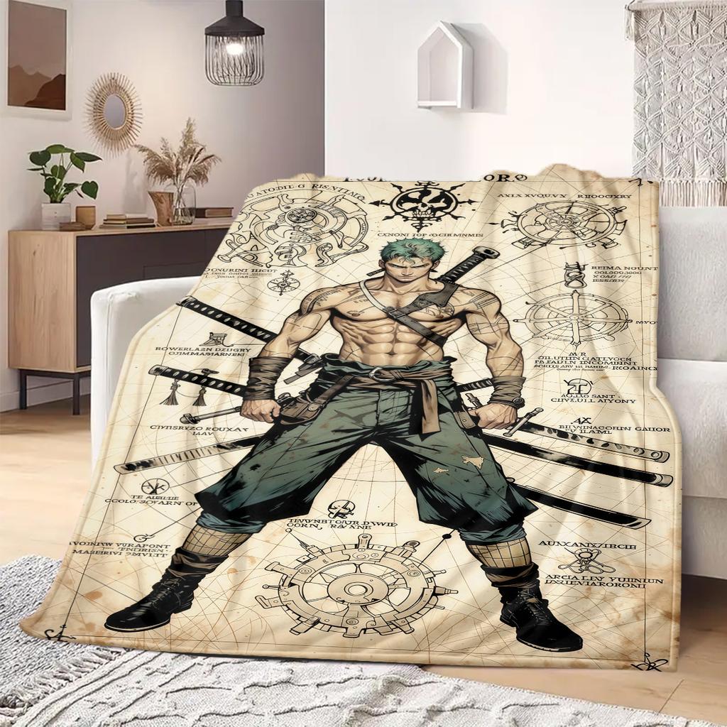 Roronoa Zoro Print Blanket Warm Comfortable Flannel Blanket Suitable for Bedrooms,Sofas, Beds,Chairs,Travel -QIAO126