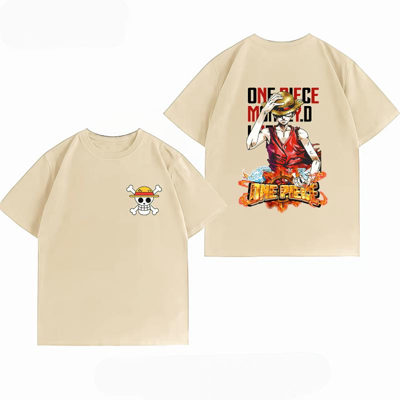 Unisexs Clothing New 100 Cotton Breathable Summer TShirt One Piece Luffy Print Casual Streetwear Unisexs Tops
