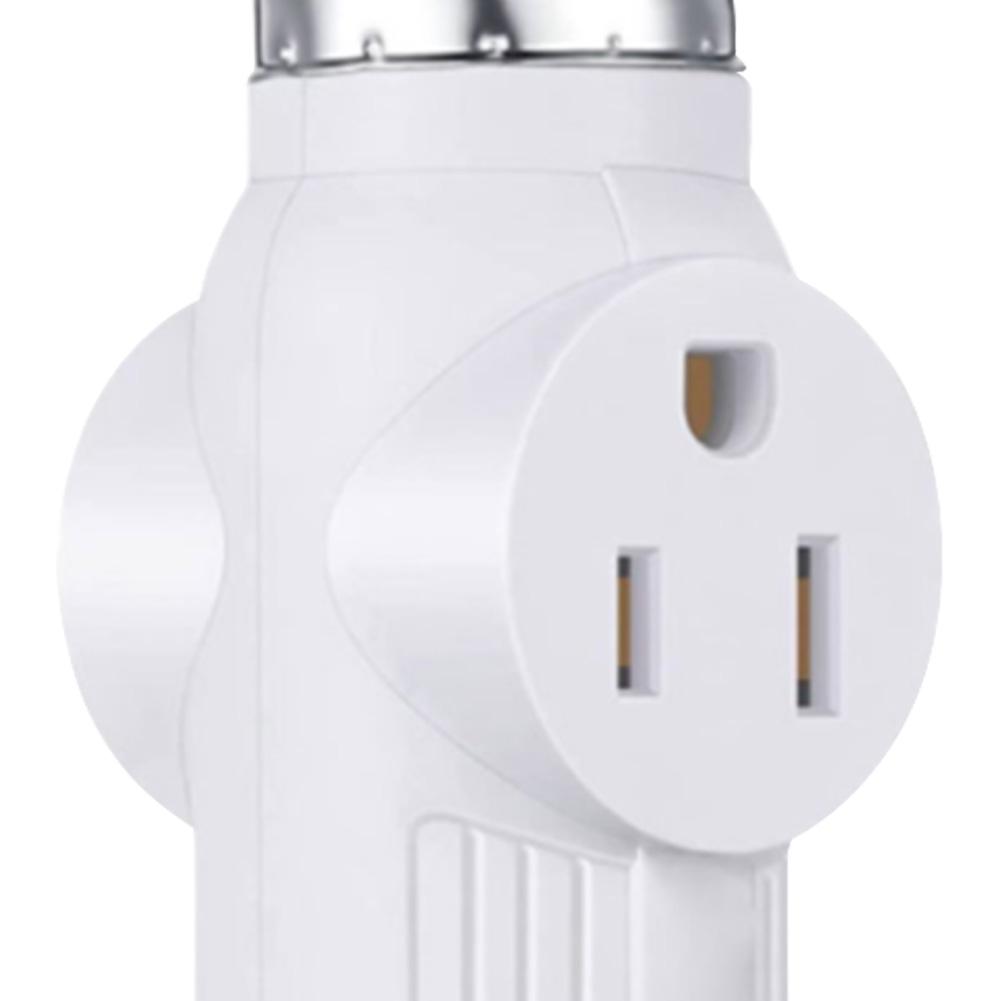 2 Pack Versatile Prong Light Socket To Plug Adapter for Easy Conversion of Light Bulbs To 2 or 3 Prong Outlets