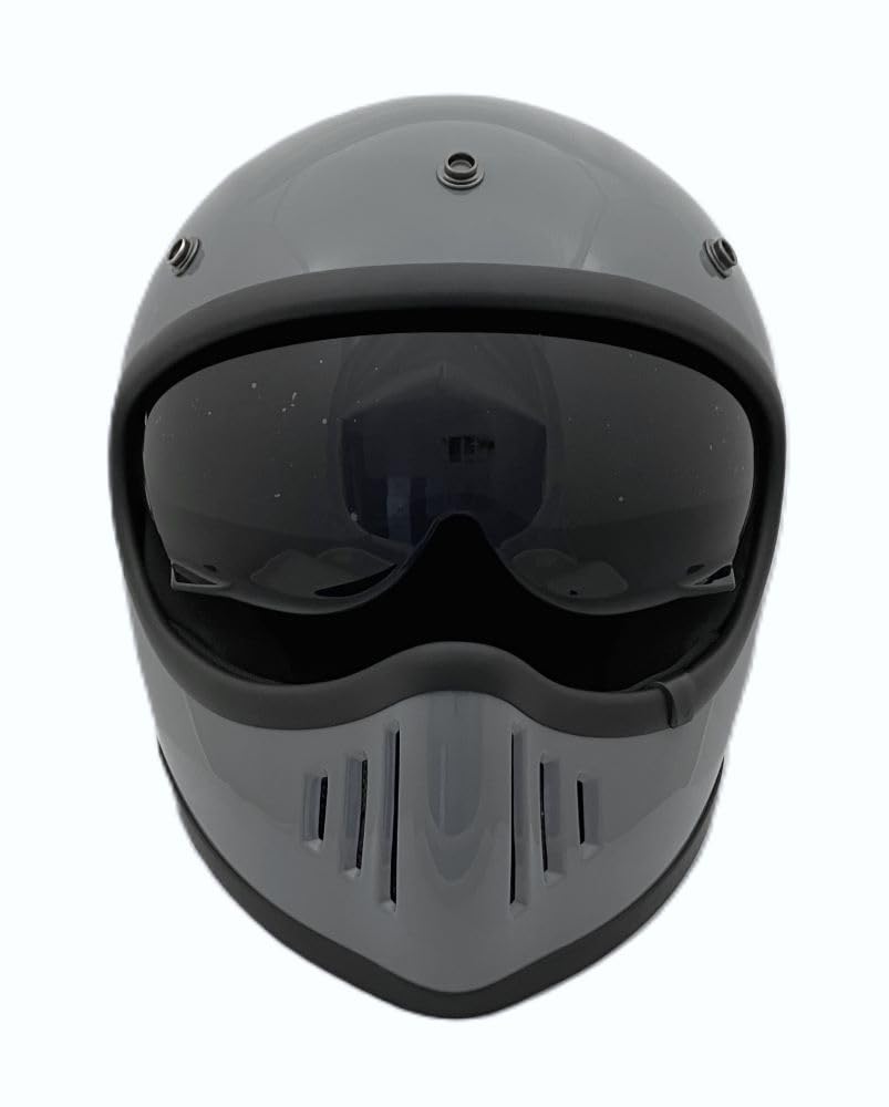 SUNUP Full Face Motorcycle Helmet PILOT Size L SM-001 (59-60cm) (Gloss Gray)