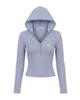 MUAHMUAH Brush Stripe Long Sleeve Hoodie [Blue]