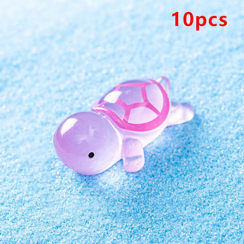 10 stk Mini lysskildpadde Hjemmeinnredning Landskapsarkitektur Harpiks Håndverk Glødende skilpadde Hage Fisketank Miniatyrer Ornamenter Dekorasjon