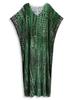 EDOLYNSA 2024 Casual V Neck Green Dark Stripe Tie-Dye Grande Taille Kaftan Femmes Été Boho Imprimé Robe De Plage Maillot De Bain Cover Up Q1218