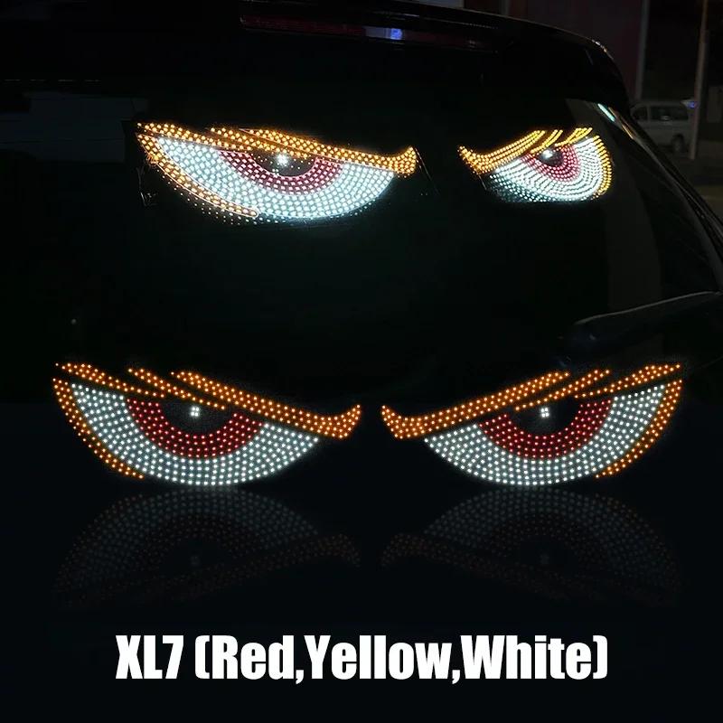 

Светодиодные огни «Демонические глаза», сигнальные огни для транспортного средства, свет глаз, предупреждающие стробоскопы, USB-подключение, матричная панель, украшения для лобового стекла автомобиля