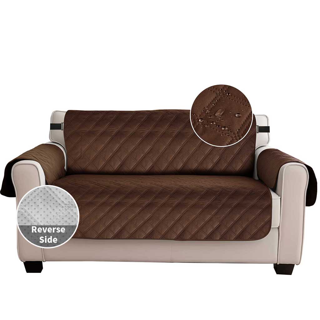Reversible Sofa Cover 100% Waterproof Couch Slipcovers Non-Slip Furniture Protector with Pocket & Elastic Strap for Kid Dog Pets