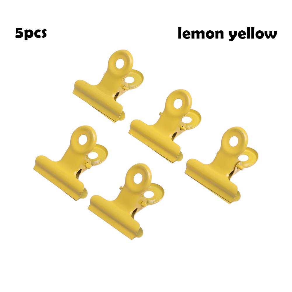 5PCS Cute Metal Clip Candly Color Metal Binder Clips Notebook Letter Paper Clip Office Clip