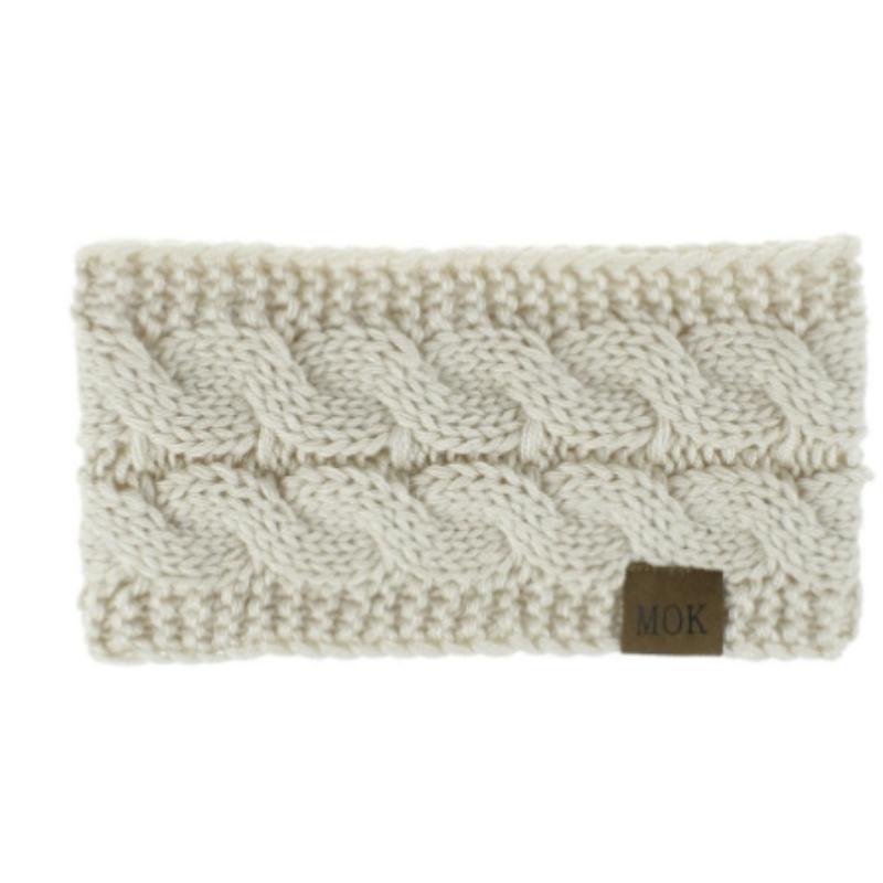 

Широкая вязаная повязка на голову Зимняя теплая повязка на голову для ушей Повязка на голову Утеплитель для ушей 1pc бежевый