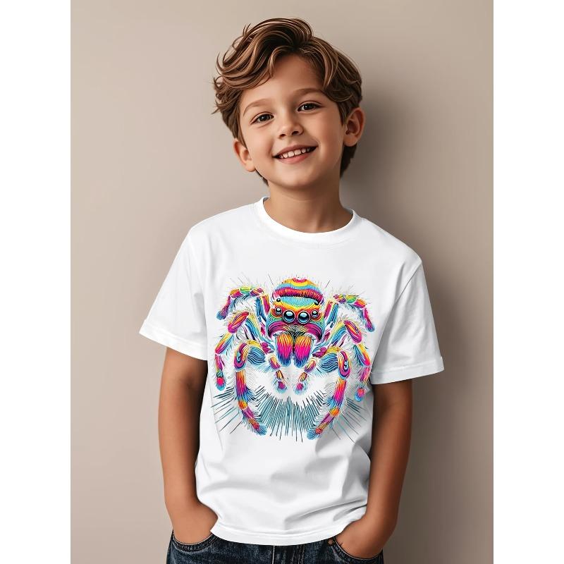 Jumping Spider Novelty Awesome Graphic Kid T-Shirt Popular Kid T Shirts Trending Tops Tees for Kid