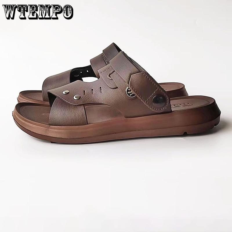 WTEMPO Pánské letní sandály Tlusté dno Měkké dno Ležérní Skluzavky Přímořské Venkovní Plážové boty Protiskluzové Sálové pantofle Módní turistické boty