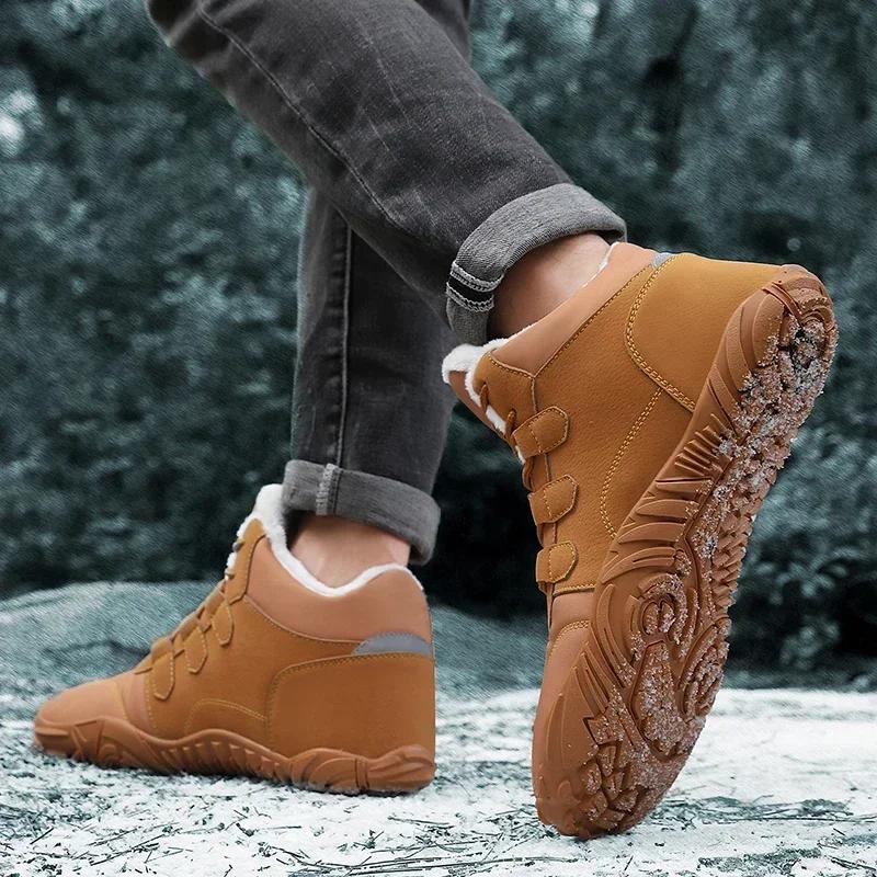 Men Boots 2024 New Winter Slippers Warm Men Shoes Waterproof Non-Slip Plush Sneakers Male Tenis Shoes Boots Men Sneakers Winter