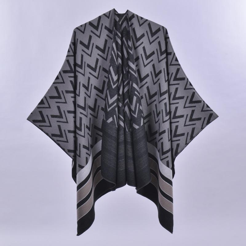 Doppelseitiger Damen Cape Schal einfach vier Jahreszeiten Imitat Kaschmir Schal Stola klimatisierter Raum warm draußen