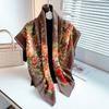 20252025 winter new fashion flower shawl office with warm velvet scarf decorative bag headscarf women
