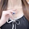 Elegant Sapphire & Tanzanite Pendant Necklace for Women - High-End Design & Versatile Clavicle Jewelry