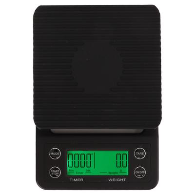 Coffee Scale Timing Multi Units 0.1g Accuracy Portable Electronic Scale with Insulation Pad for Kitchen Outdoor Black