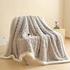 Thickened Coral Fleece Bed Blankets for Winter Warm Soft Imitation Lambs Wool Jacquard Blankets for Bedroom Sleeping Sofa Throw