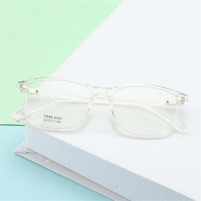 Transparent Gray  Square Optical Eyeglasses With Degree Vingage Clear Lens Student Prescription Glasses 0 -0.5 -0.75 To -6.0