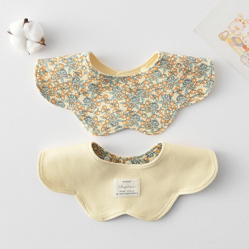 Korean Style A-Type Pure Cotton Double-Sided Baby Bib for 0-2 Years