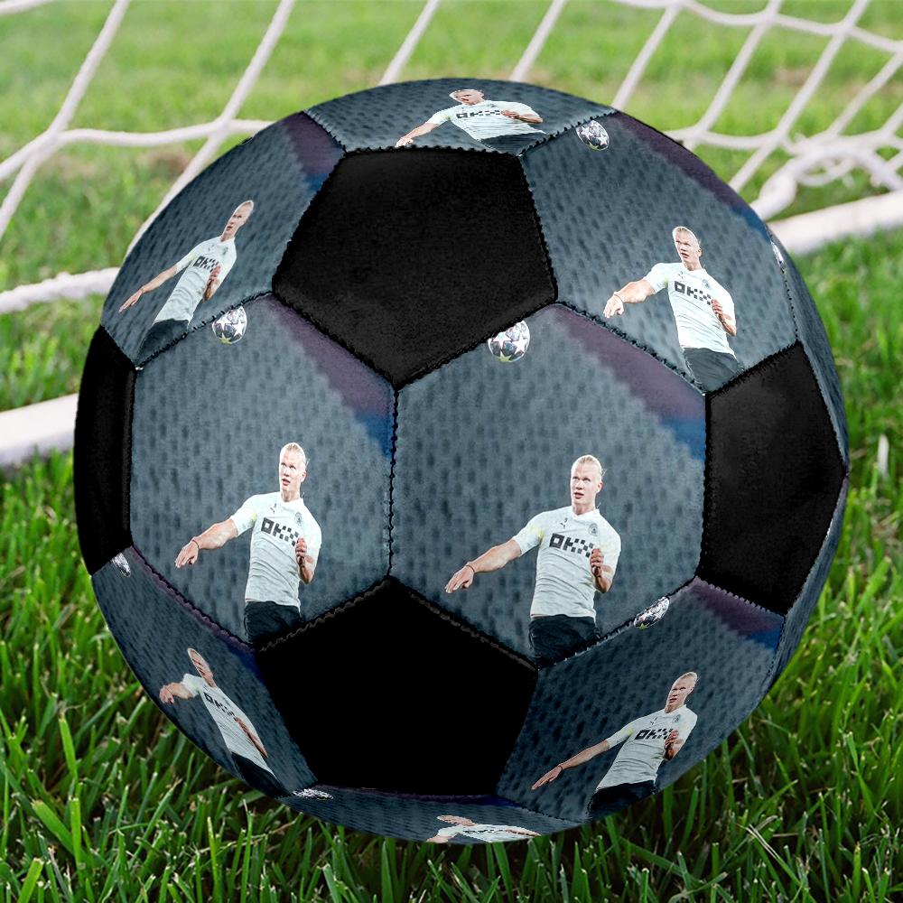 Erling Haaland Indoor Soccer Ball Colorful Machine Stitched PVC Size 5 Team Training Competition Ready Durable High-Bounce Cool Sports Gift