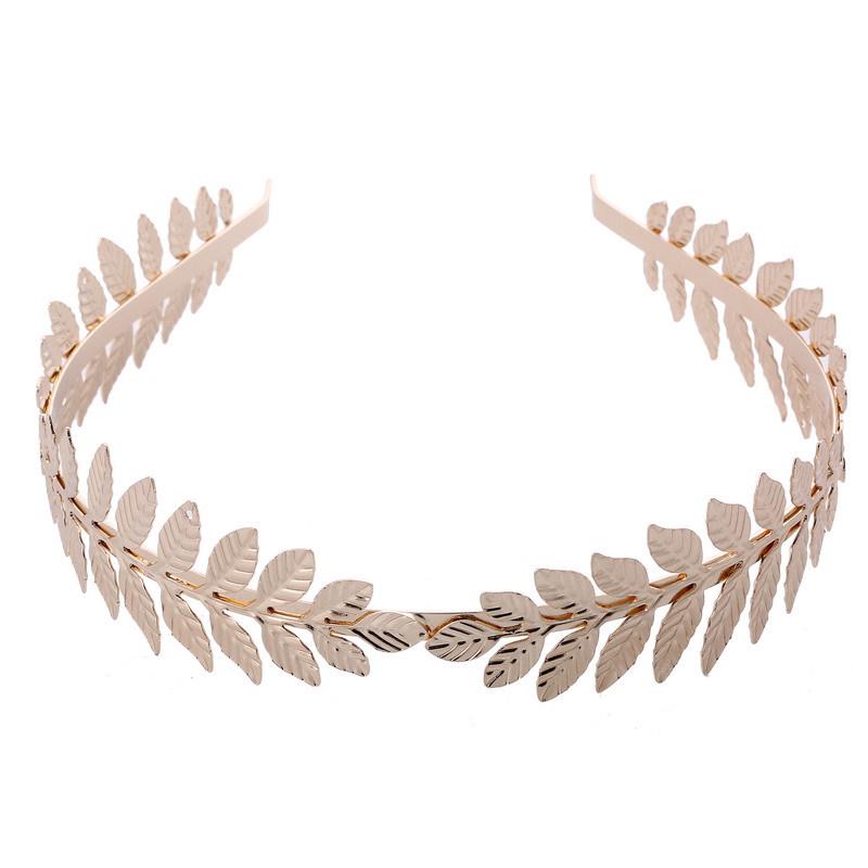 Fascia per capelli con foglie dorate da sposa europea e americana 2026, Fascia per capelli con foglie dorate da sposa, Ornamento per capelli, Fascia a corona, Natale