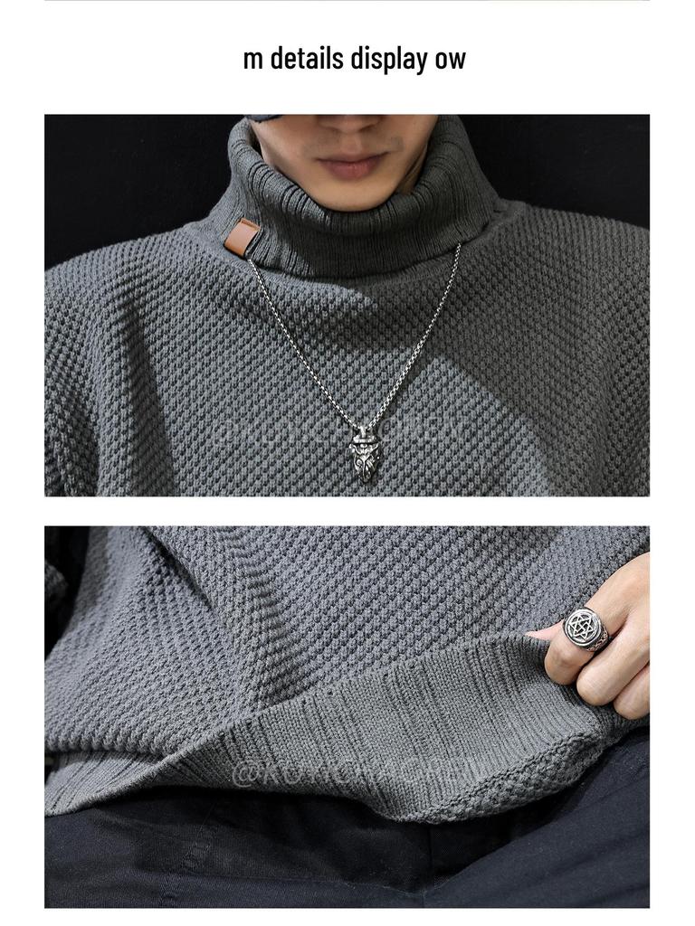 Men's Winter 2025 Loose Heavy Knit Plus Size Trendy Jacket