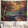 White Winter Snow Wall Tapestry, Colorful Three Wall Hanging Large Tapestry Decoration Polyester Fiber White Hem Around for Dorm