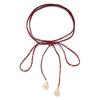 Retro Red Velvet Long Bowknot Necklaces for Women Ladies Gold Color Portrait Coin Pendant Necklaces Sweater Chains Jewelry Gift