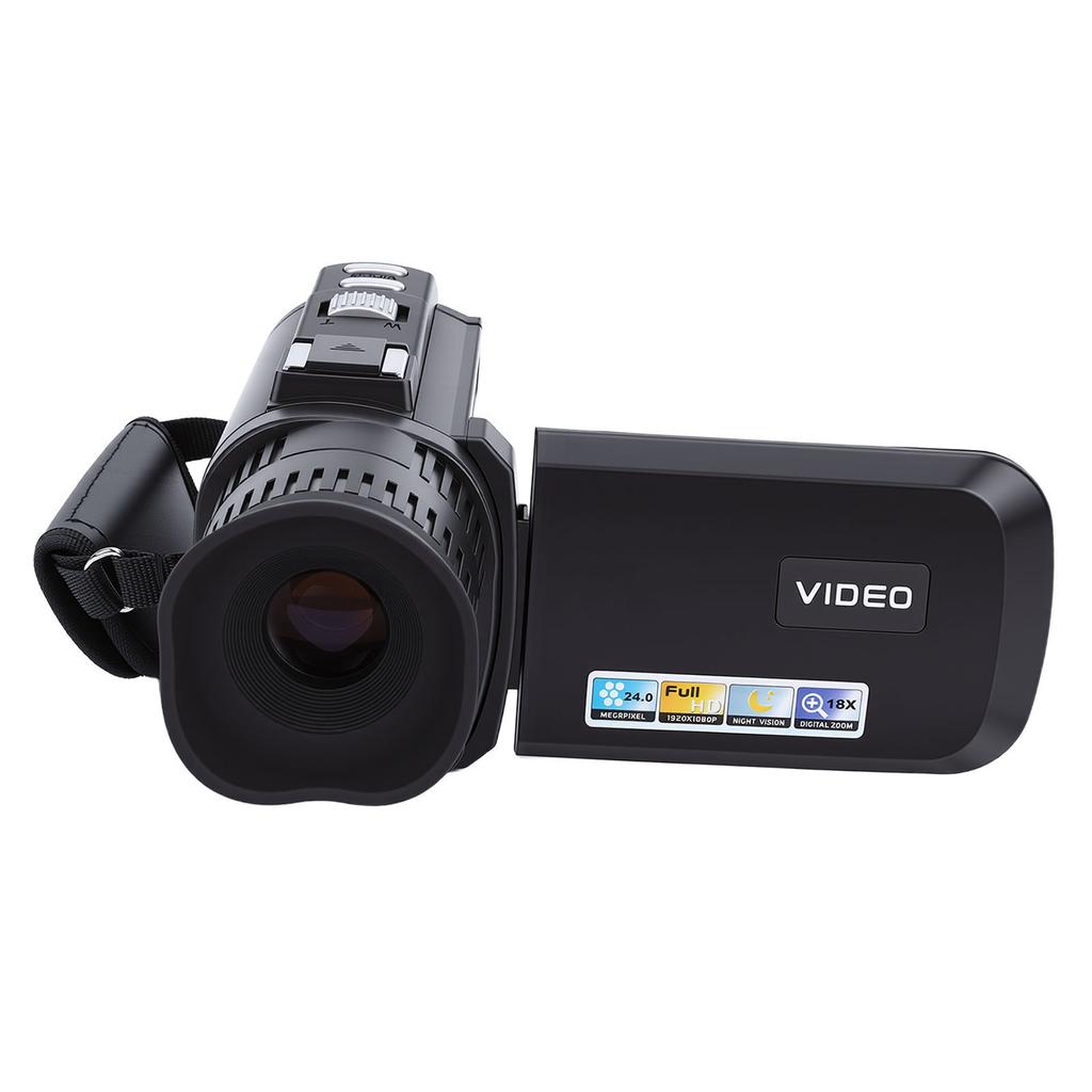 FHD 24MP 1080P Camcorder 18X Zoom Anti Shake Digital Video Camera with 3.0 Inch 270 degrees  Rotatable Color Screen