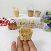 1Pcs Storage Basket Scene Props Dollhouse Mini Woven Flower Basket Carrying Basket Miniature Model Daily Necessities Decor
