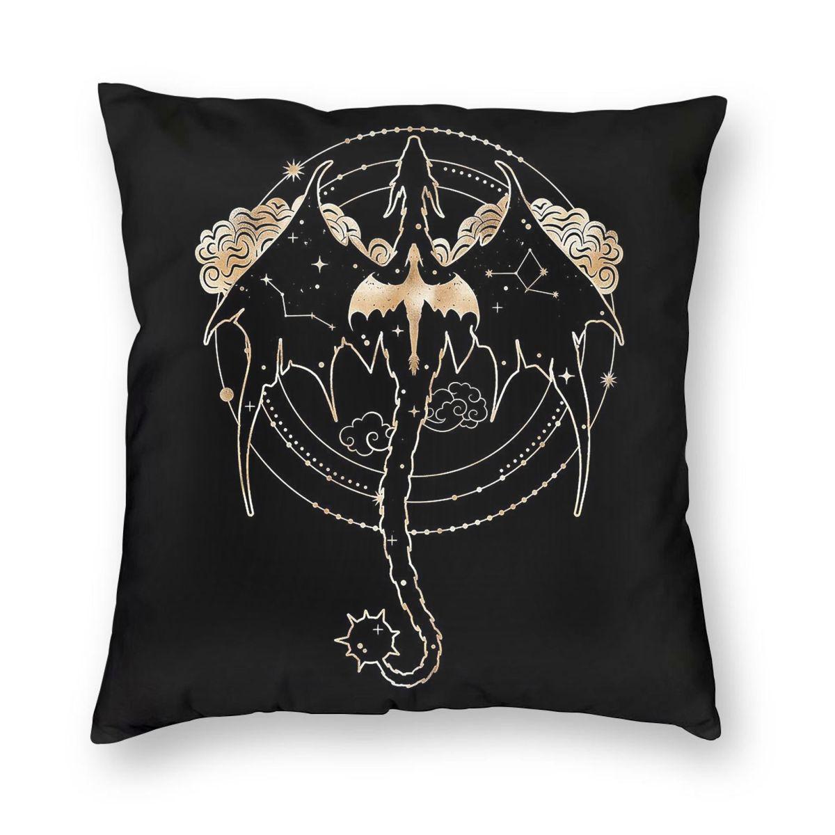 Tairn Andarna Fourth Wing Square Pillowcase Polyester Linen Velvet Creative Zip Decor Pillow Case Sofa Seater Cushion Cover Peach skin 18*18(CM)-1Pcs