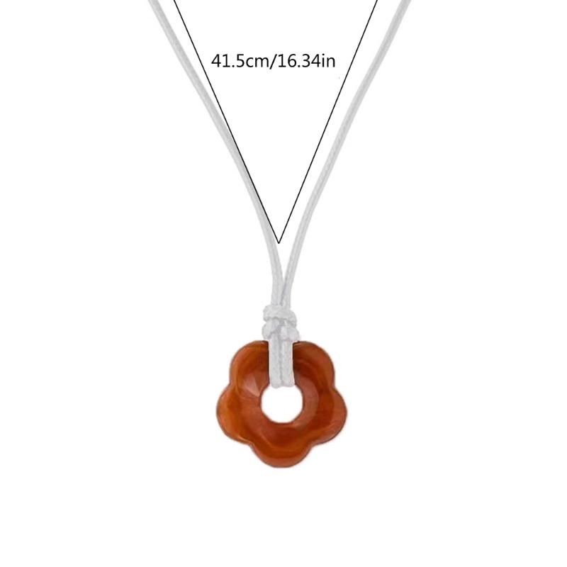 Unique Hollowed-Out Flower Pendant Necklaces Acrylic Material Flower Jewelry Pendant Choker Suitable for Any Occasion