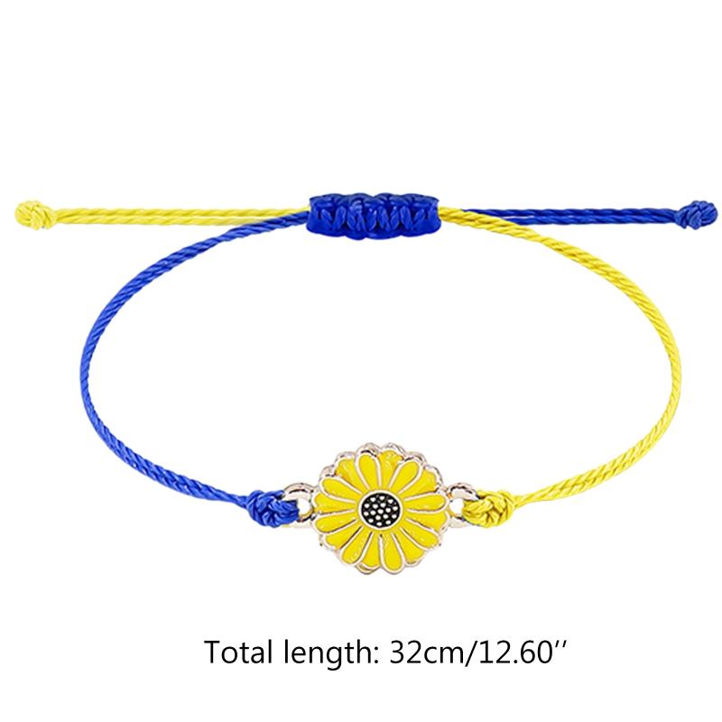Multilayer Braided Ukrainian Flag Bracelet Adjustable Daisy Bracelet Handmade Boho Braided String Bracelet Universal