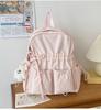 Schoolbag Niche Design Pleated Backpack Women Travel Lightweight Cute Bow Schoolbag Junior High School Girls College Student Backpack