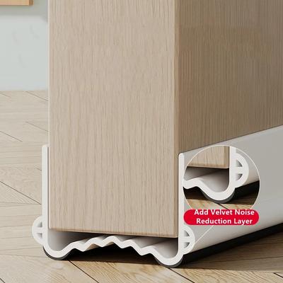 1pc 1mx5cm Door Bottom Seal Strip Weather Strip Under Door Draft Stopper Thicker Anti-Cold Gap Blocker Sealing Weather Strip
