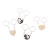 2 Pezzi Puzzle Gatto Portachiavi Coppia Amante Animale Abbinato Portachiavi Ciondoli Regalo di San Valentino Per Amanti Gioielli Pendenti Portachiavi