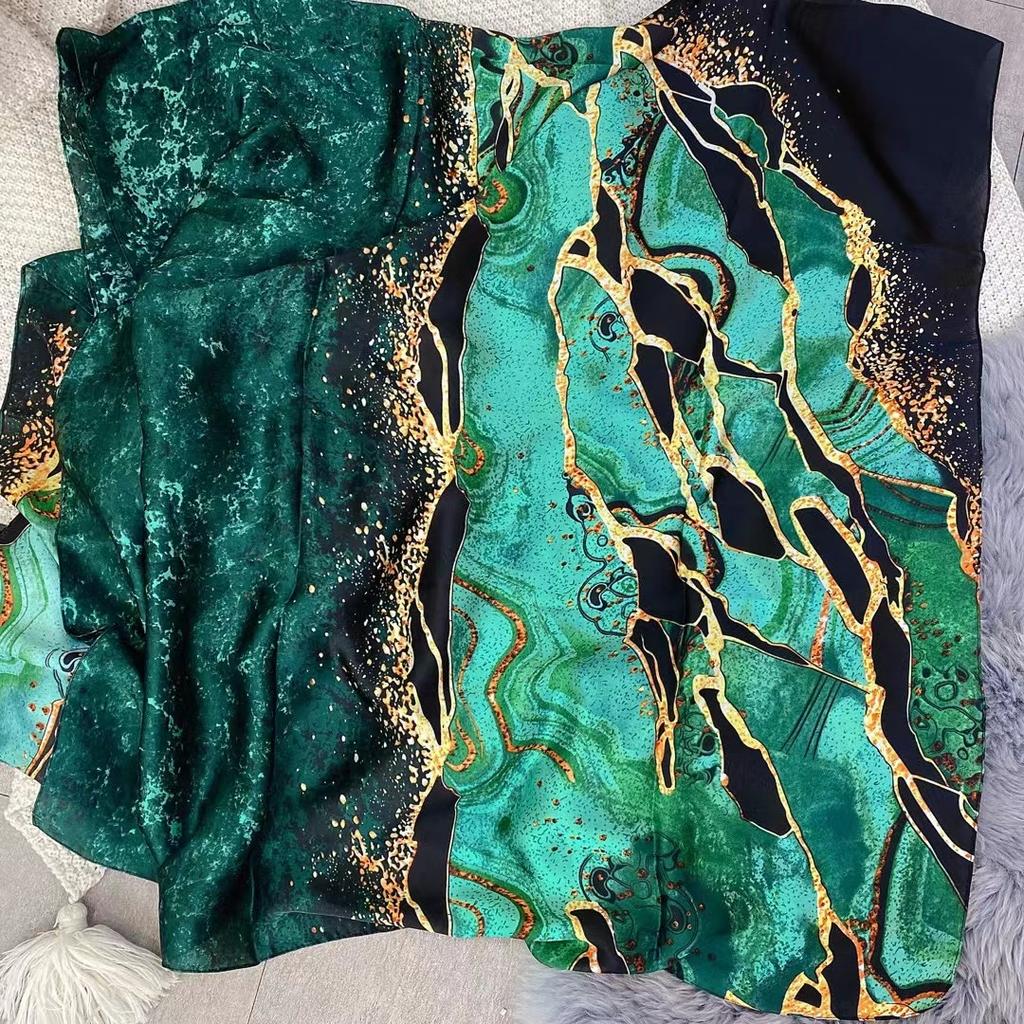 Spring Scarf Women's Luxury Design Polyester Material Smooth Scarf Soft Shawl Beach