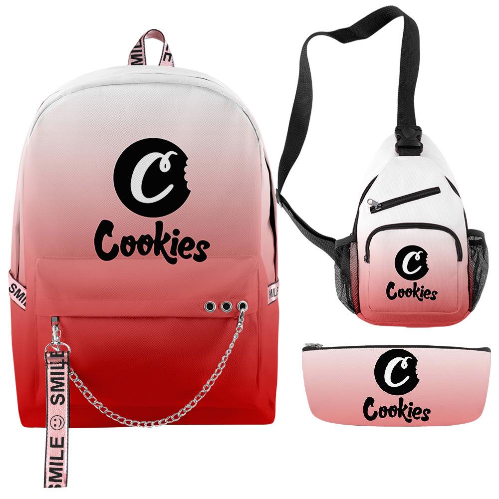 Cook 3D Digital Color Printing Set Oxford Cloth Waterproof Backpack Student Bag