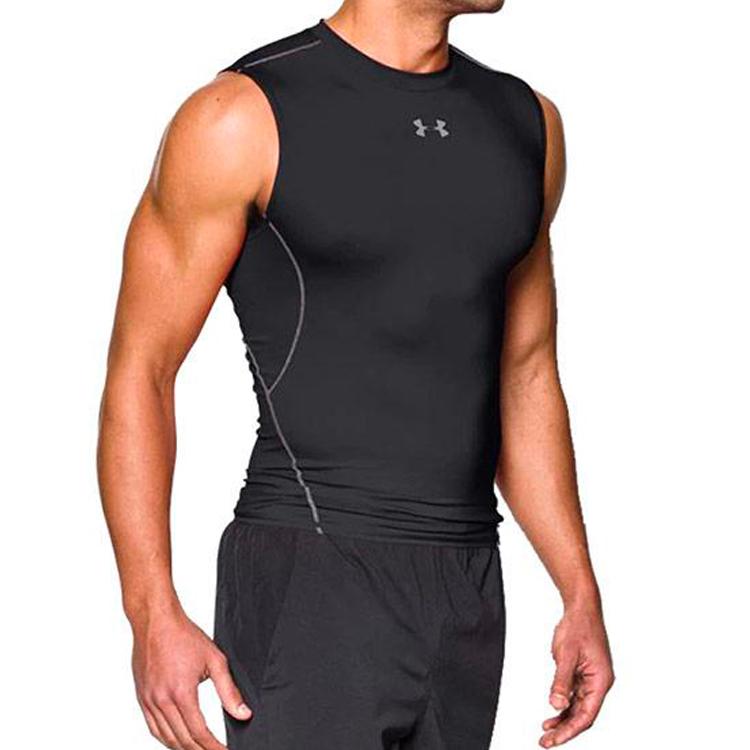 Under Armour Mouwloos Rond Hals Compressie Trainingsshirt Heren tops Zwart 1257469-001