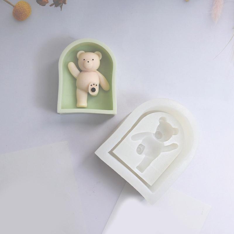 Resin Art Moulds Flexible Silicone Molds Crafting Bear Shape Ornament Molds Suitable for Home Decors and Present